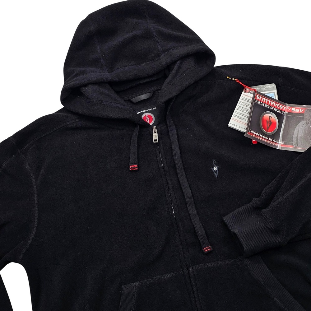 SCOTTEVEST Ultimate Hoodie Microfleece Mens M Black Techwear Travel Utility NEW